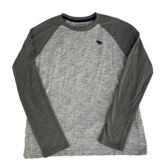 Abercrombie Kids Youth Boy 13/14 Two Tone Grey Long Sleeve Casual Top Shirt - Picture 1 of 8